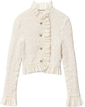 Alexander Wang Ruffle-Trim Smocked Jacket - White