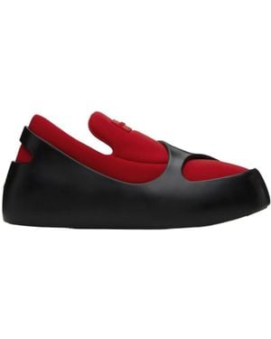 Ferragamo Hybrid Logo-Patch Panelled Trainers - Red