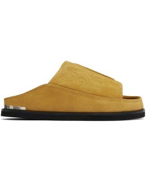 Toga Virilis Tan Embroidered Sandals - Brown