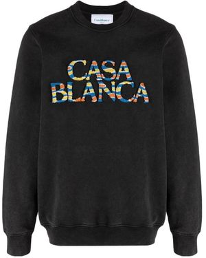 CASABLANCA Long Sleeve Pullover Sweater - Black