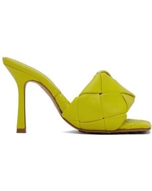 Bottega Veneta Lido Intrecciato Mule Sandals - Yellow