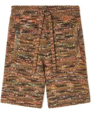Alanui Grunge Beat Knitted Shorts - Brown