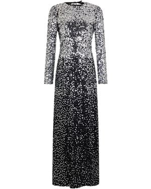 Rabanne Jersey Second-Skin Sequin Embellished Long Dress - Black