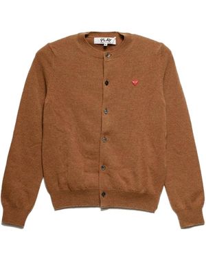 COMME DES GARÇONS PLAY Heart-Shaped Collage Cardigan - Brown