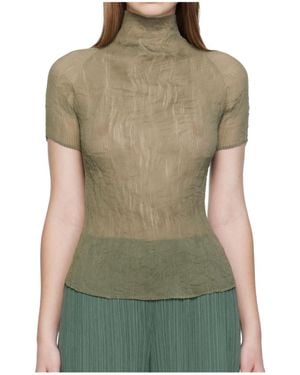 Issey Miyake Chiffon Twist 3 Chiffon Turtleneck - Green