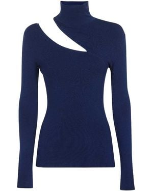 Dondup Cut-Out Turtleneck Knitted Top - Blue