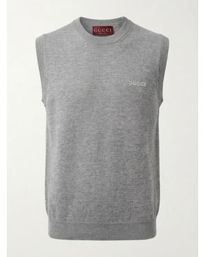 Gucci Cashmere Silk Sleeveless Top - Grey