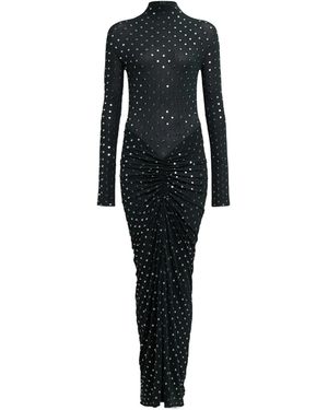 Alaïa Alaïa Embellished Jersey Draped Dress - Black