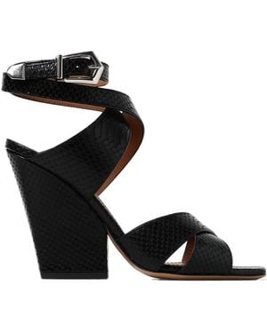 Paris Texas Arizona Embossed Heeled Sandals - Black
