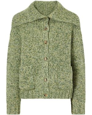 arch4 Etta Tweed Cashmere Cardigan - Green