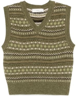 DUNST V-Neck Sleeveless Jumper - Green