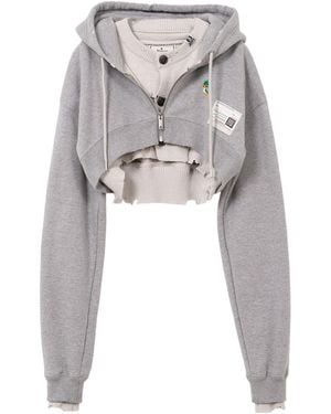 Maison Mihara Yasuhiro Cropped Hoodie - Grey