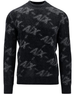 ARMANI EXCHANGE Crew-Neck Knit Top - Black