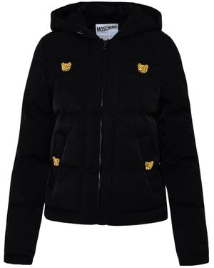 Moschino Teddy Bear Embellished Hooded Jacket - Black