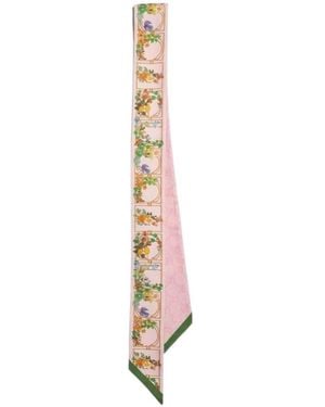 Gucci Printed Gg Silk Twill Jacquard Ribbon - White