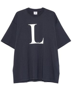 Vetements Logo-Print T-Shirt - Blue