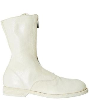 Guidi Zip-Front Calf-Length Boots - Natural