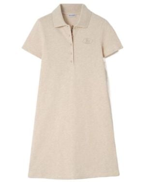 Burberry Ekd Embroidered Polo Dress - Natural