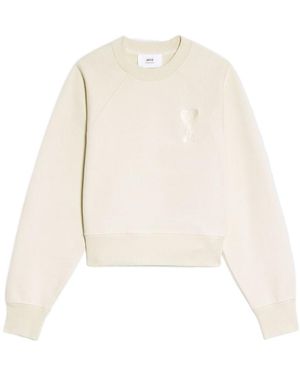 Ami Paris Ami De Coeur-Embroidered Sweatshirt - White