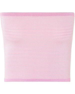 Calle Del Mar Strapless Striped Knitted Top - Pink