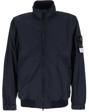 Stone Island Crinkled Badge Jacket - Blue