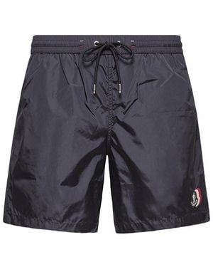 Moncler Wide-Leg Swim Trunks - Blue