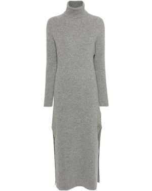 Golden Goose High-Neck Ribbed-Knit Dress - Grey
