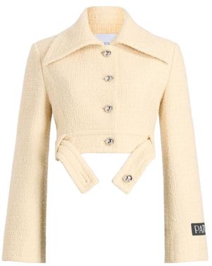 Patou Belted Cropped Jacket - Natural