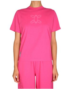 McQ Logo Printed Crewneck T-Shirt - Pink