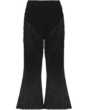 Zimmermann Wonderland Crocheted Straight Leg Casual Trousers - Black