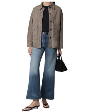 Arma Taupe Kaylee Suede Shirt Jacket - Blue