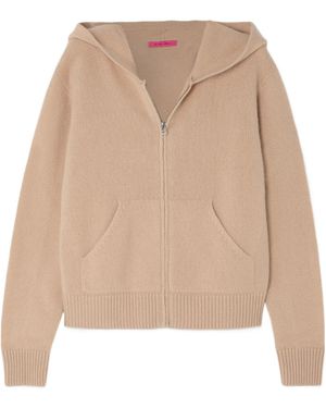 The Elder Statesman Cashmere Cropped Hoodie - Natural