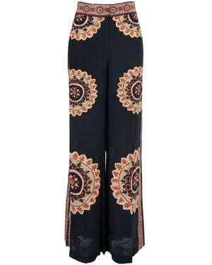 Ba&sh Valla Printed Wide-Leg Trousers - Black