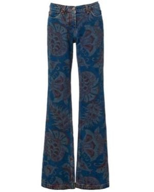 Etro Floral Flared Jeans - Blue