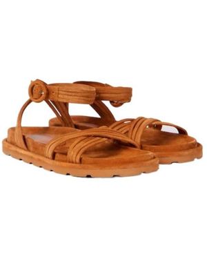 Gianvito Rossi Lianne Suede Sandals - Brown