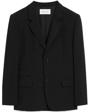 Ami Paris Ami Single Breasted Straight-Fit Blazer - Black