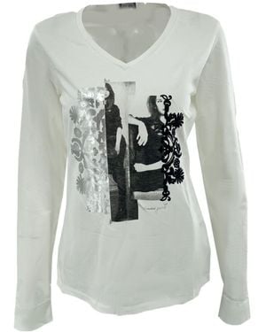 Armani Jeans V-Neck Long-Sleeved T-Shirt - Grey