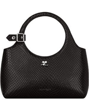 Courreges Mini Holy Leather Shoulder Bag - Black
