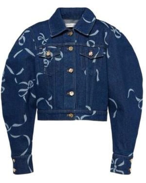 Nina Ricci Printed Denim Jacket - Blue