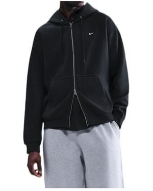 Nike Solo Swoosh Full Zip Hoodie - Black