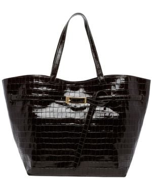 Anine Bing Elly Embossed Tote Bag - Black