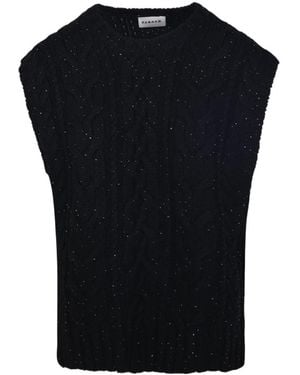 P.A.R.O.S.H. P.A.R.O..H. Ladybril Sleeveless Knitted Top - Black