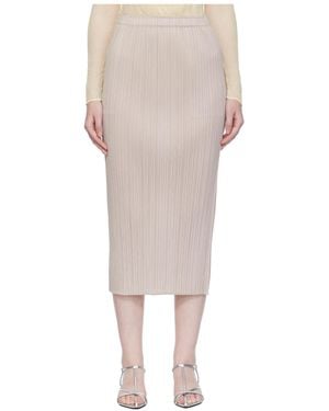 Pleats Please Issey Miyake New Colorful Basics 4 Skirt - Natural