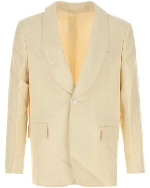 Bode Slub Weave Tuxedo Blazer - Natural