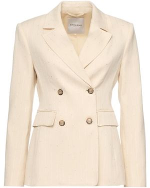 ERMANNO FIRENZE Double-Breasted Suit Jacket - Natural