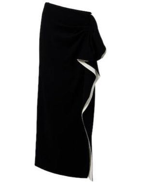 Proenza Schouler Cella Ruffled Crêpe Maxi Skirt - Black