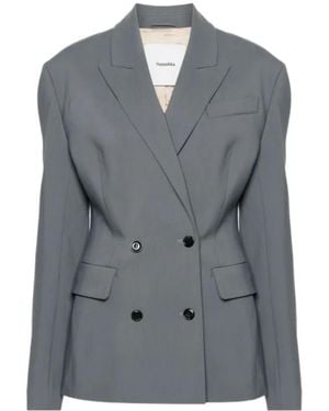 Nanushka Laane Double-Breasted Tailored Blazer - Grey