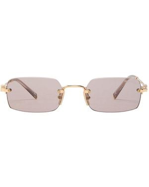 Miu Miu Frameless Rectangular Sunglasses - Pink