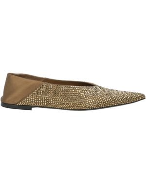 Saint Laurent Pointed Toe Ballet Shoes - Natural