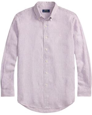 Polo Ralph Lauren Striped Long Sleeved Shirt - Purple